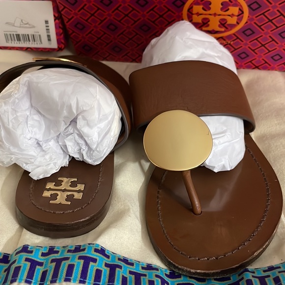 Tory Burch disc sandal Leather color w dustbag and box - Picture 2 of 8